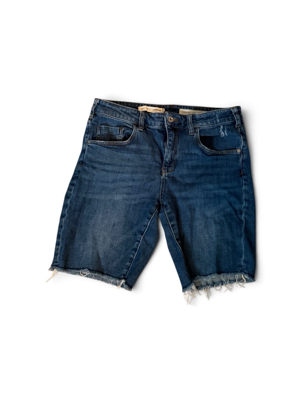 Pilcro Dark Blue Frayed Denim Bermuda Shorts size 30